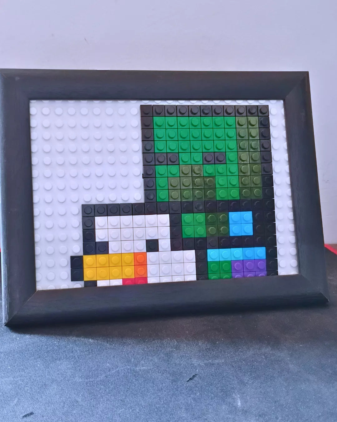 Cuadro Pixel Art Chicken Jockey Minecraft