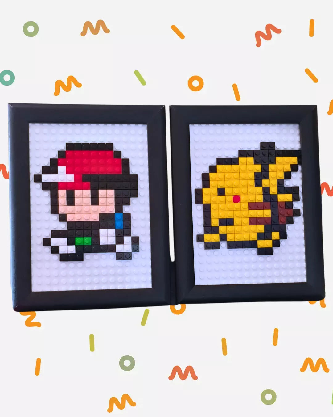 Cuadros Decorativos Pixel Art – Ash y Pikachu