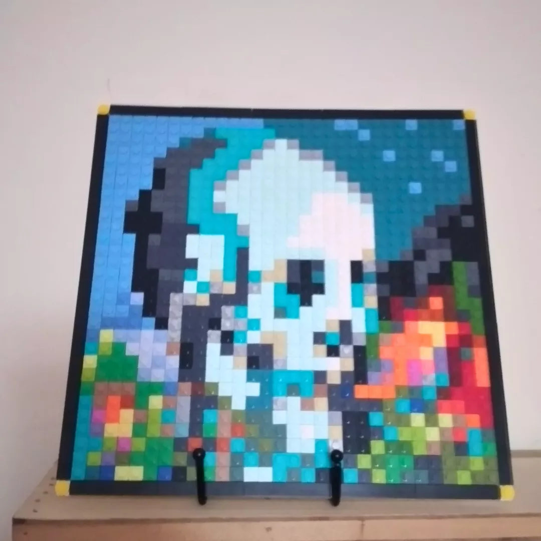 Cuadro Calavera y Rosas - Minecraft para armar - 1024 piezas