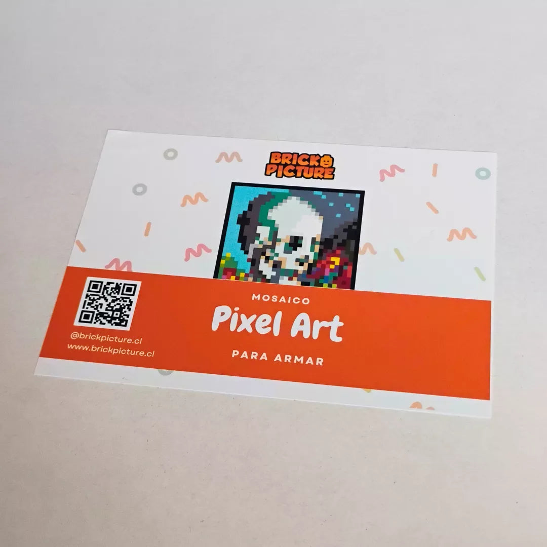 Cuadro Calavera y Rosas - Minecraft para armar - 1024 piezas