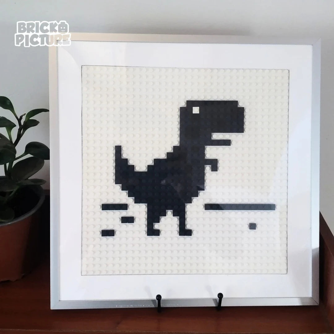 Cuadro Pixel Art Dinosaurio de Chrome – Diseño enmarcado de 200 piezas (32 cm)
