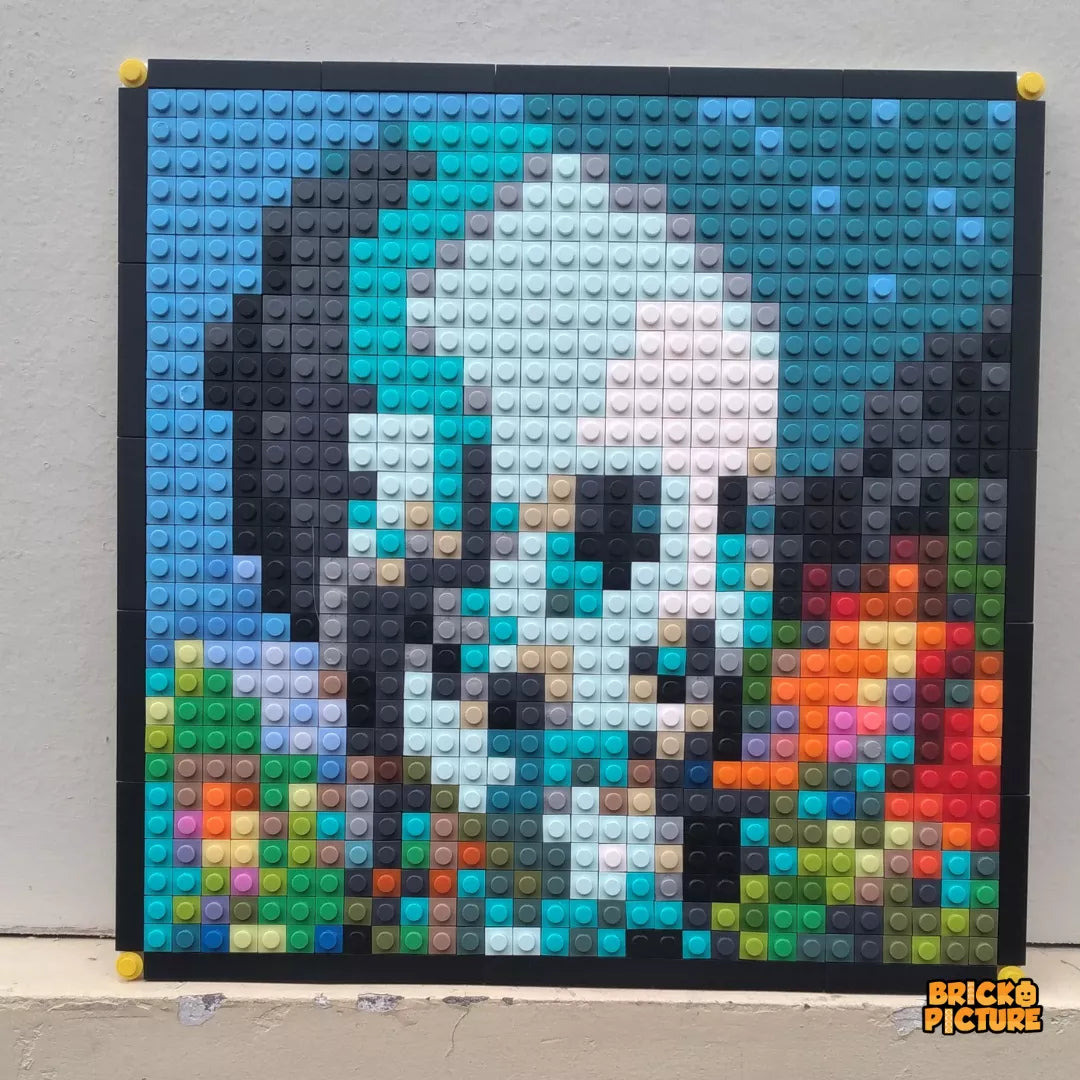 Cuadro Calavera y Rosas - Minecraft para armar - 1024 piezas