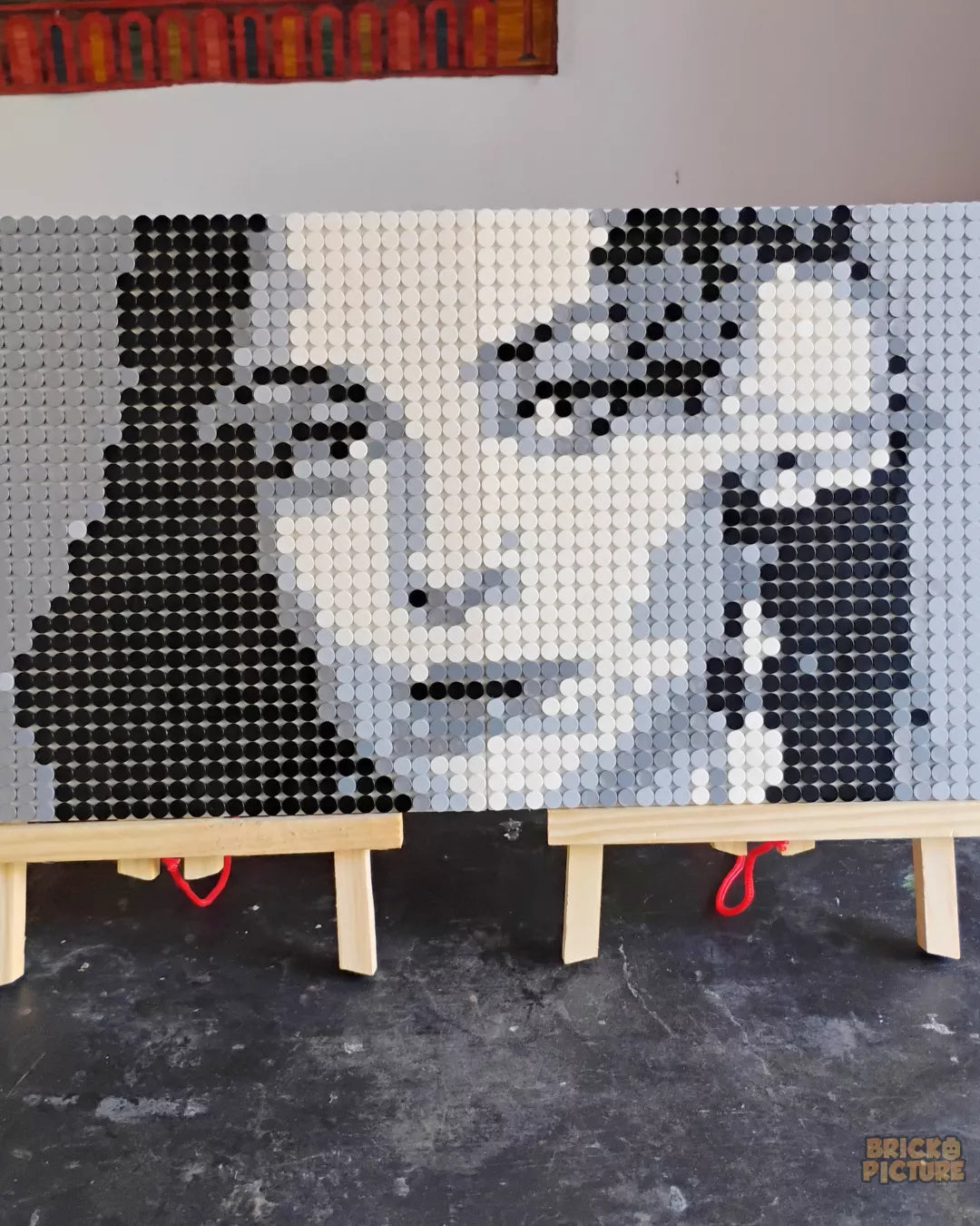 Mosaico pixel art Retrato de Mon Laferte con bloques – 2048 Piezas