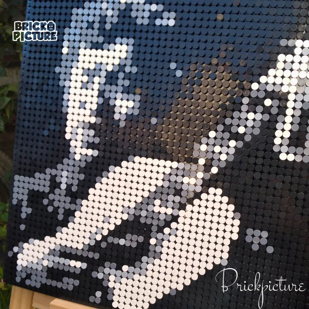 Mosaico LEGO Víctor Jara - Homenaje pixel art de 2500 piezas