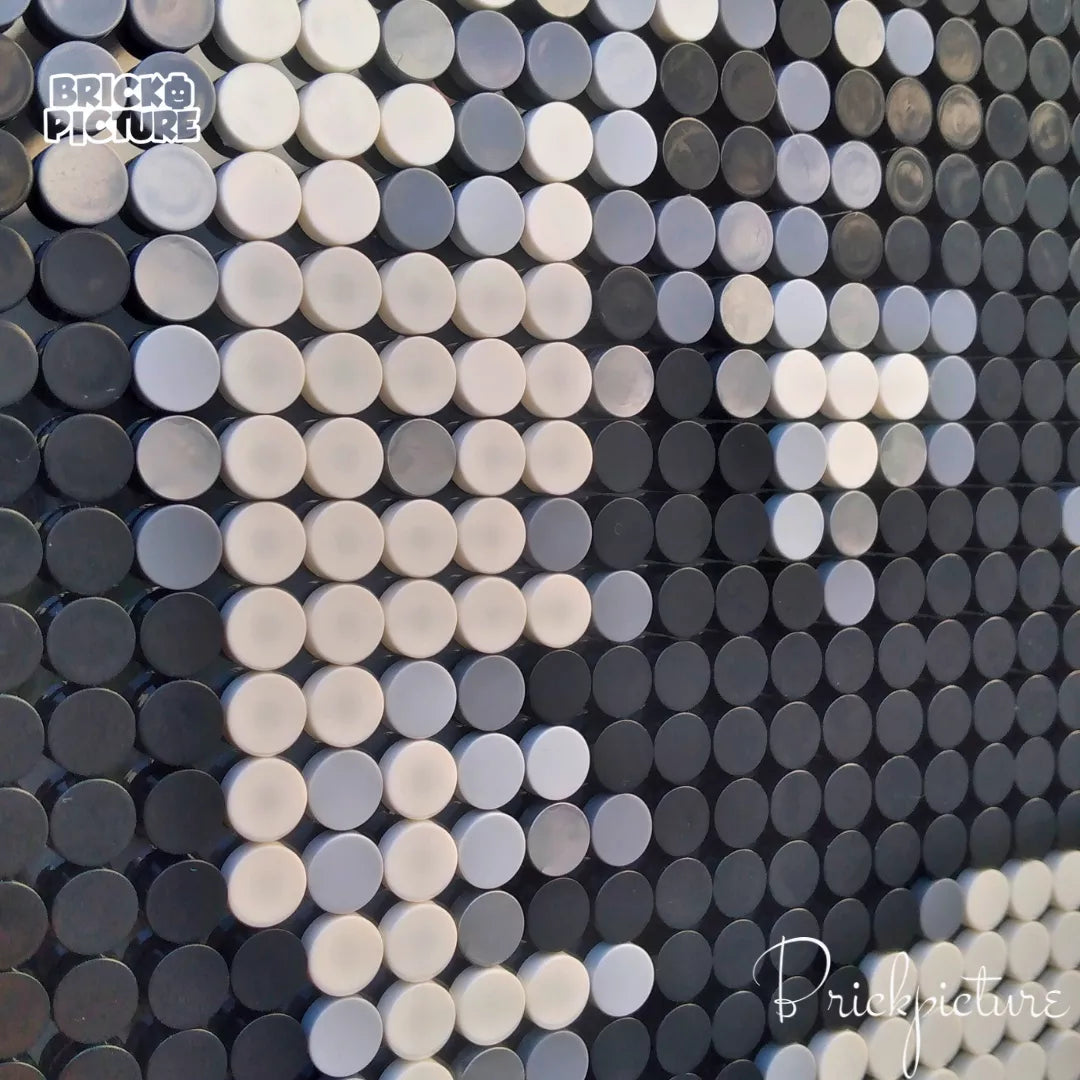 Mosaico LEGO Víctor Jara - Homenaje pixel art de 2500 piezas