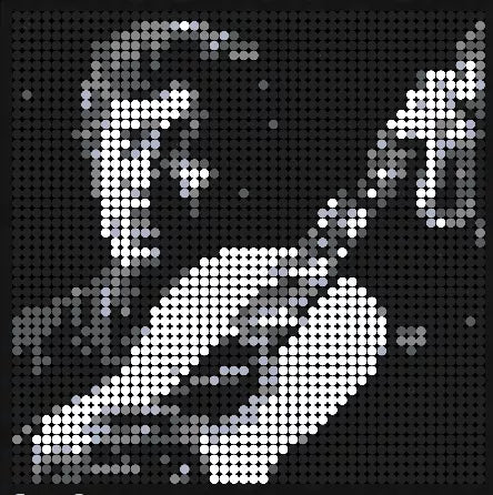 Mosaico LEGO Víctor Jara - Homenaje pixel art de 2500 piezas
