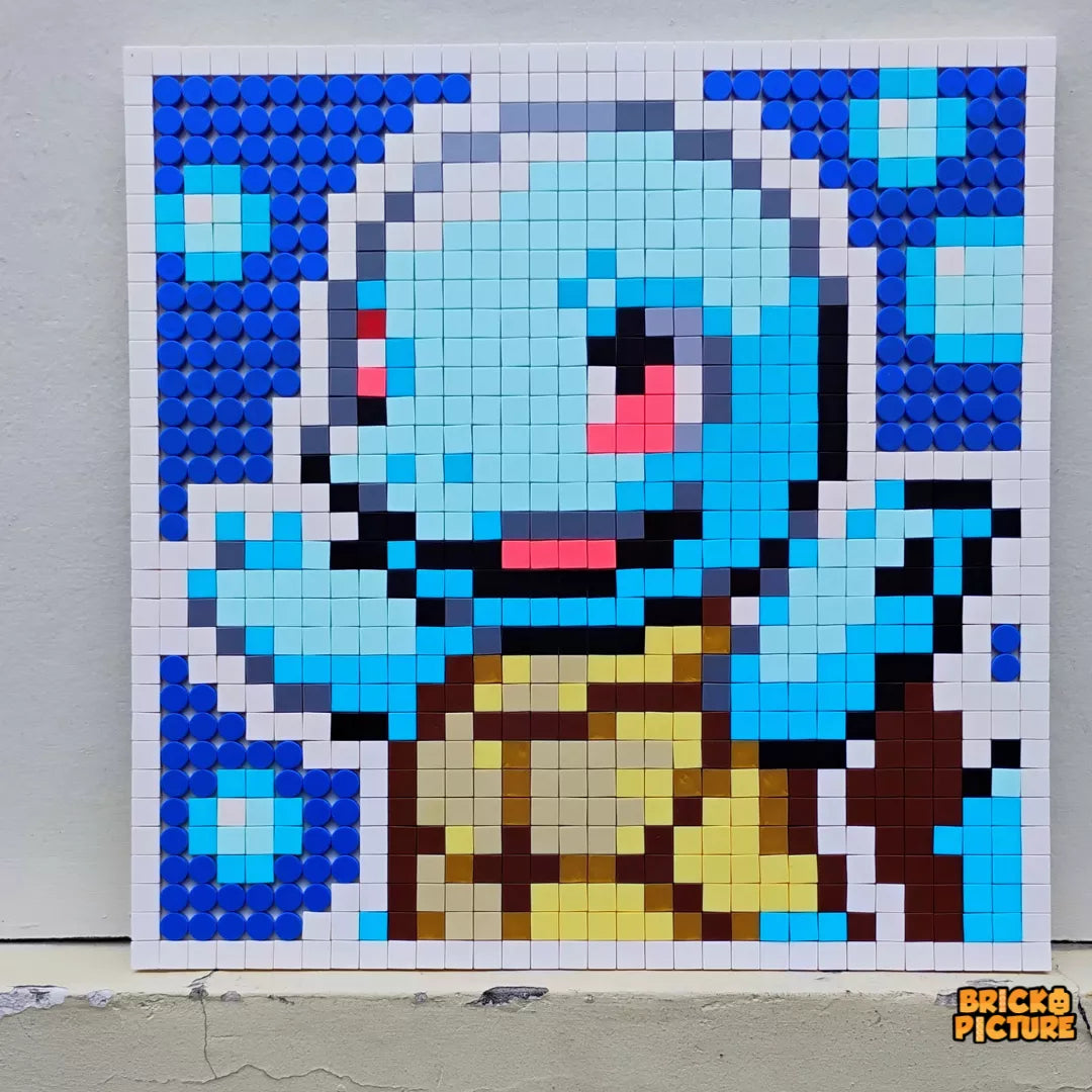 Cuadro pixel art Squirtle Pokémon - 1024 piezas ARMADO
