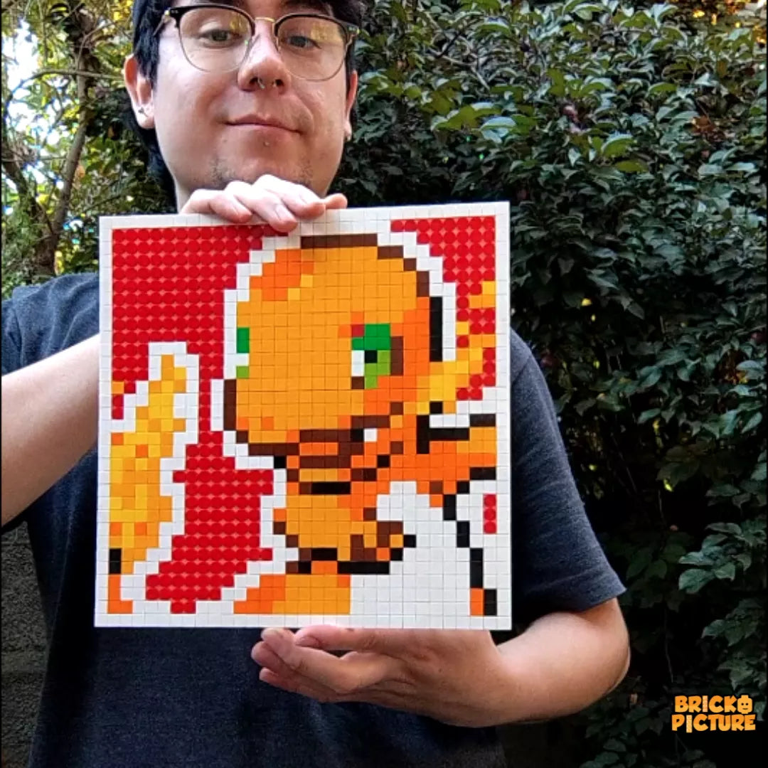 Cuadro pixel art Charmander Pokémon - 1024 piezas ARMADO