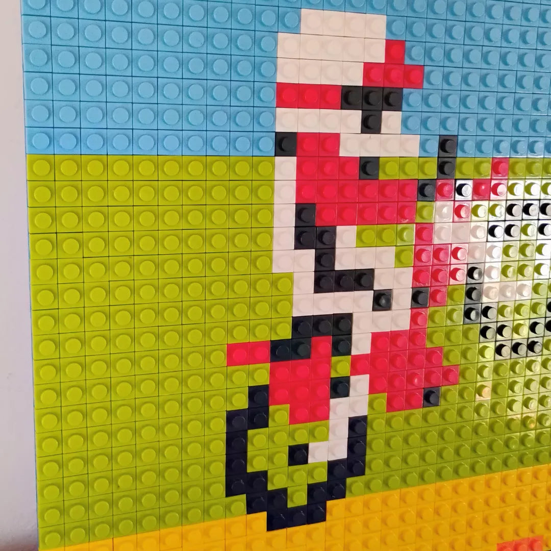 Mosaico pixel art retro Excitebike Para Armar - 25cm | 1024 piezas
