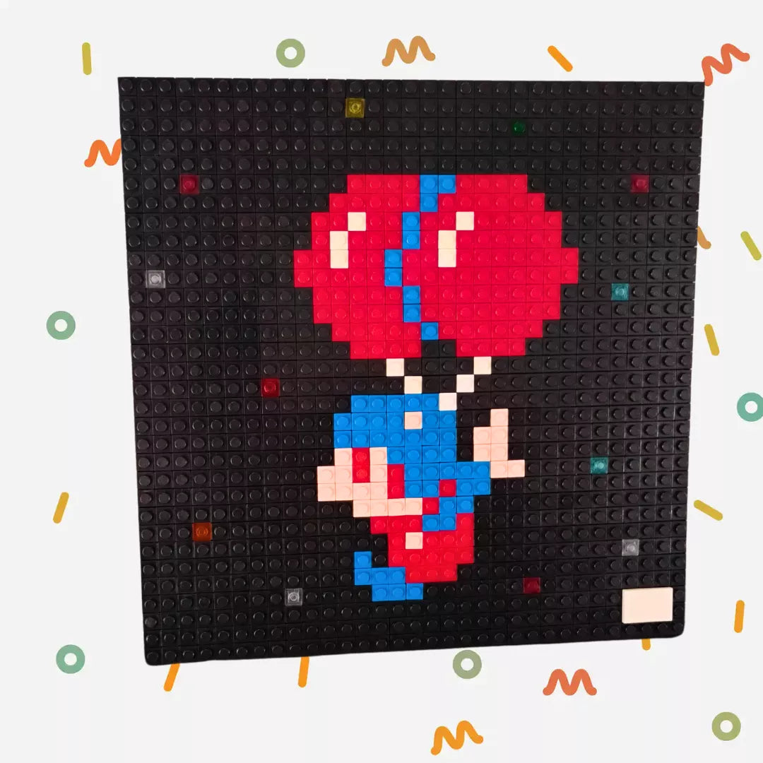 Cuadro decorativo diseño pixel art retro Balloon Fight - 1024 piezas