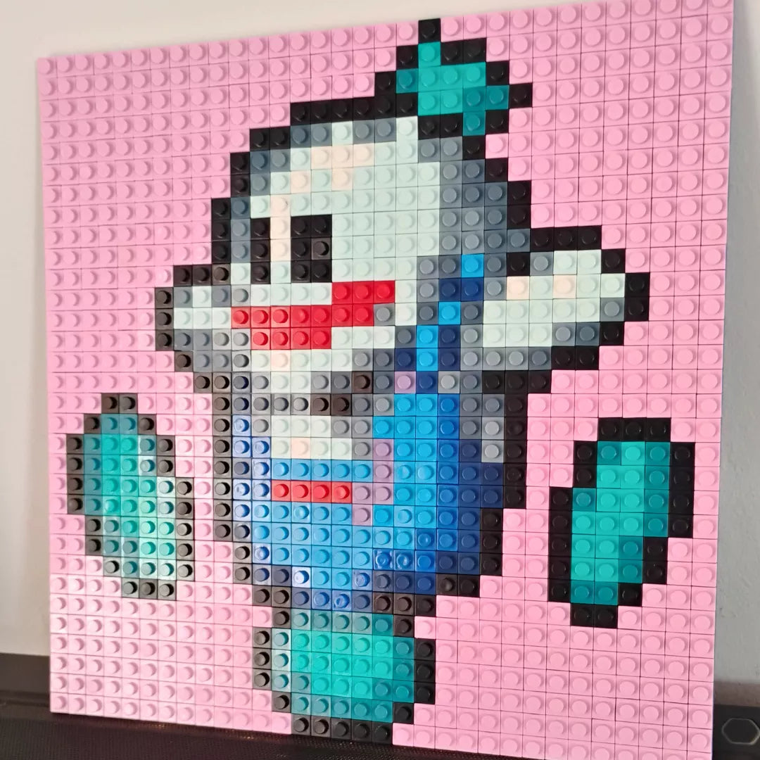 Mosaico pixel art retro Snow Bros Para Armar - 25cm | 1024 piezas