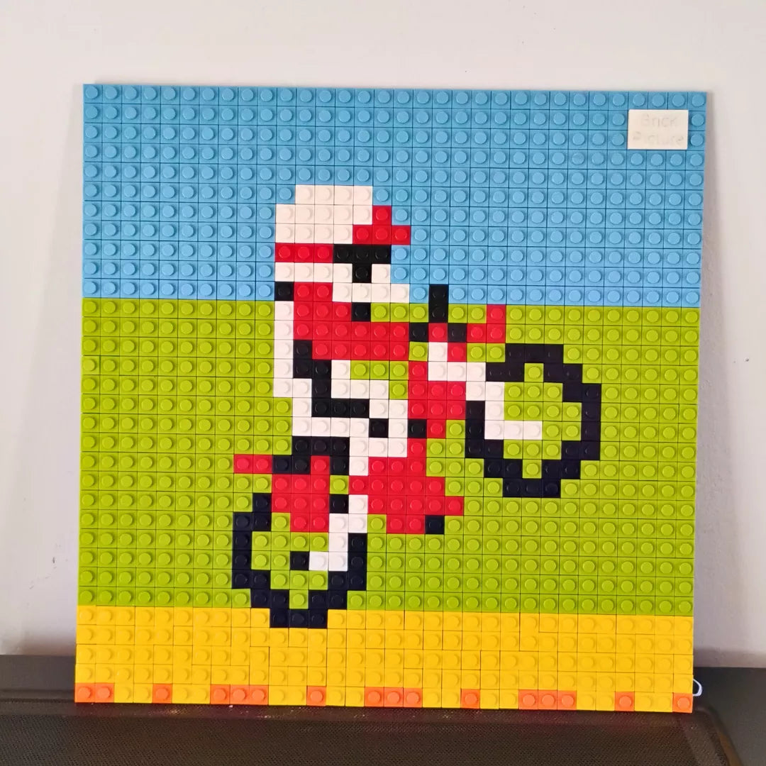 Cuadro decorativo diseño pixel art retro Excitebike - 1024 piezas