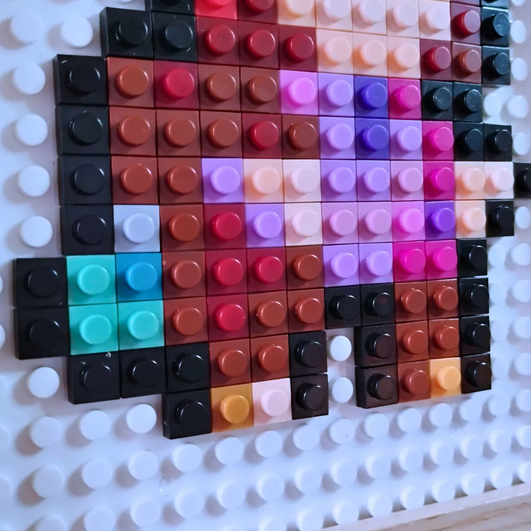 Cuadro Pixel Art Celeste (124 piezas) con marco de madera | Decoración Gamer Indie Retro | Brickpicture Chile