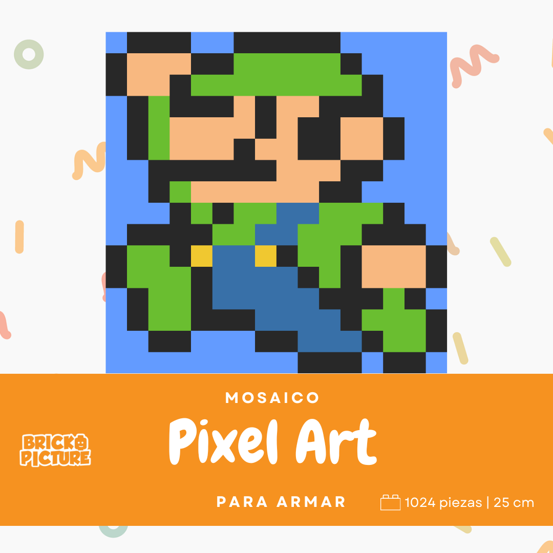 Mini cuadros de Mario Bros en pixel art Para Armar - 13cm | 256 piezas