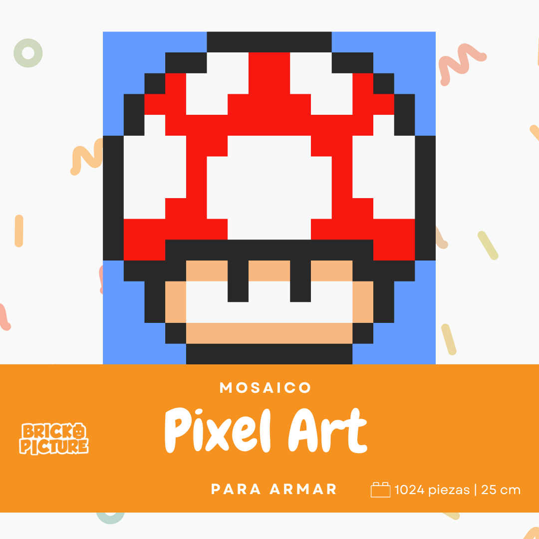Mini cuadros de Mario Bros en pixel art Para Armar - 13cm | 256 piezas