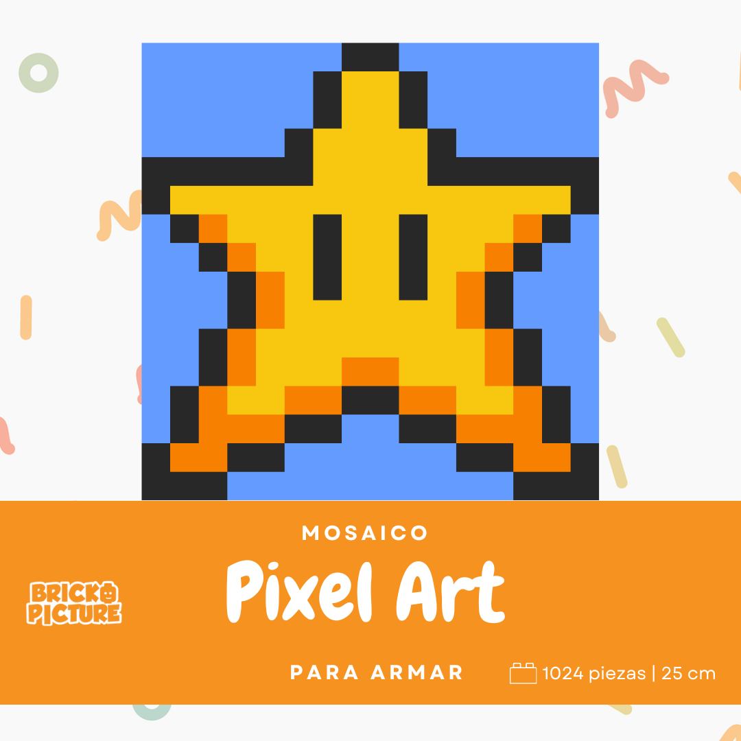 Mini cuadros de Mario Bros en pixel art Para Armar - 13cm | 256 piezas