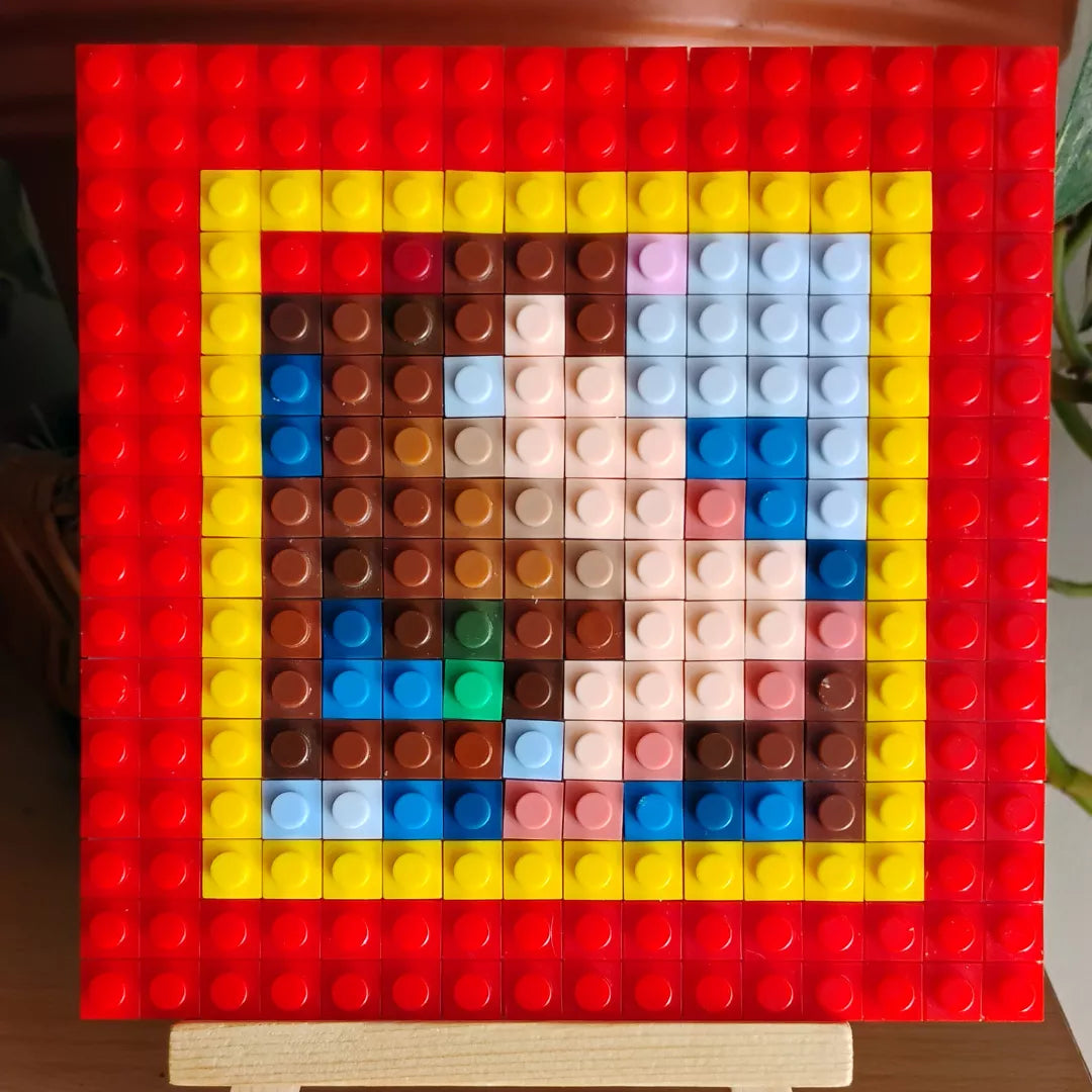 Cuadro Kanye West - diseño pixel art Para Armar - 13cm | 256 piezas