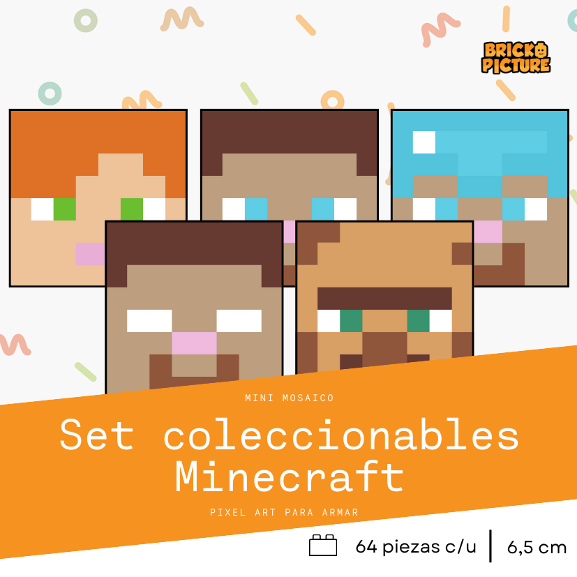 Colección Minecraft - 64 piezas - sticker o imanes