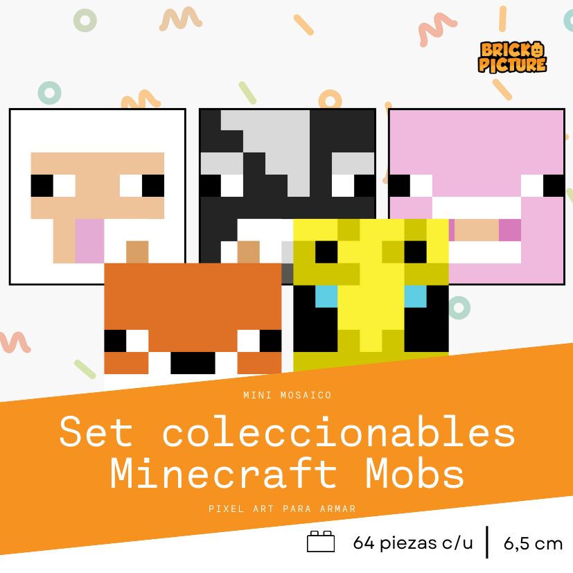 Colección Minecraft Mobs - 64 piezas - sticker o imanes