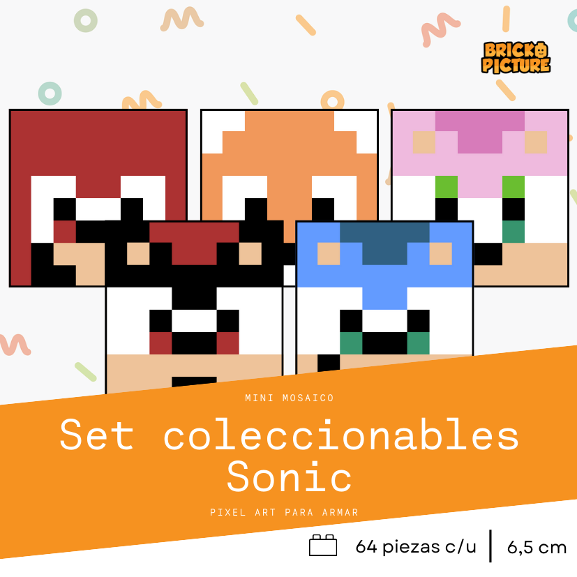 Colección personajes Sonic - 64 piezas - sticker o imanes