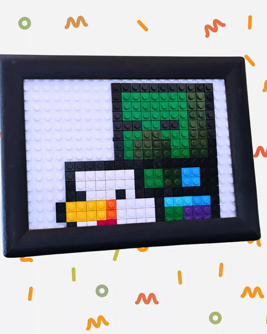 Cuadro Pixel Art Chicken Jockey Minecraft
