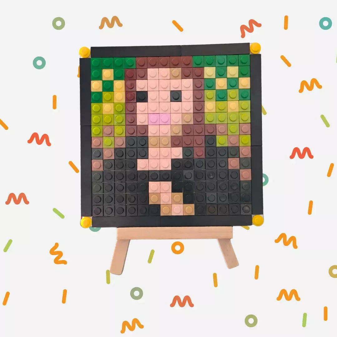 Mini Cuadro Pixel Art "Mona Lisa" – Armado o Para Armar con Piezas Tipo Lego