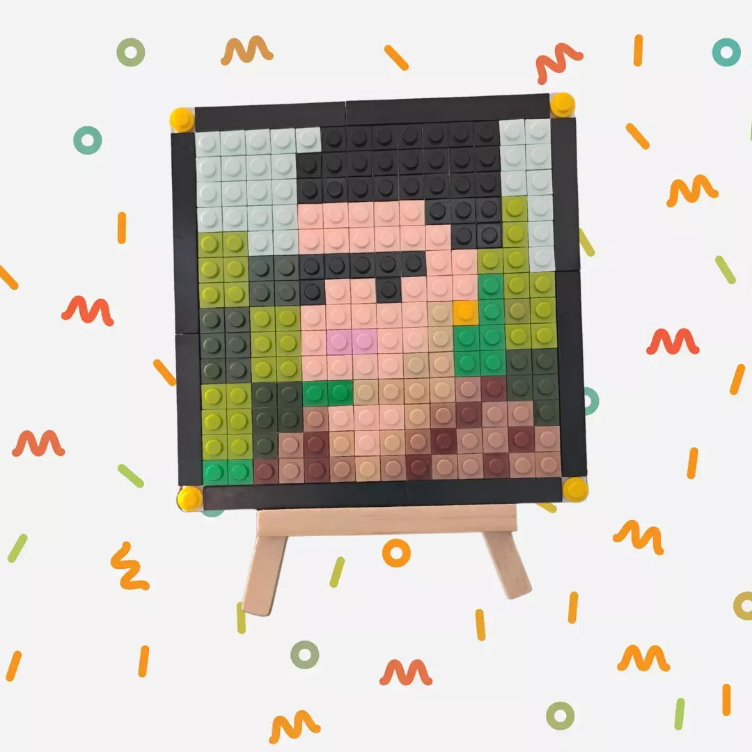 Mini Cuadro Pixel Art "Frida Kahlo" – Armado o Para Armar con Piezas Tipo Lego