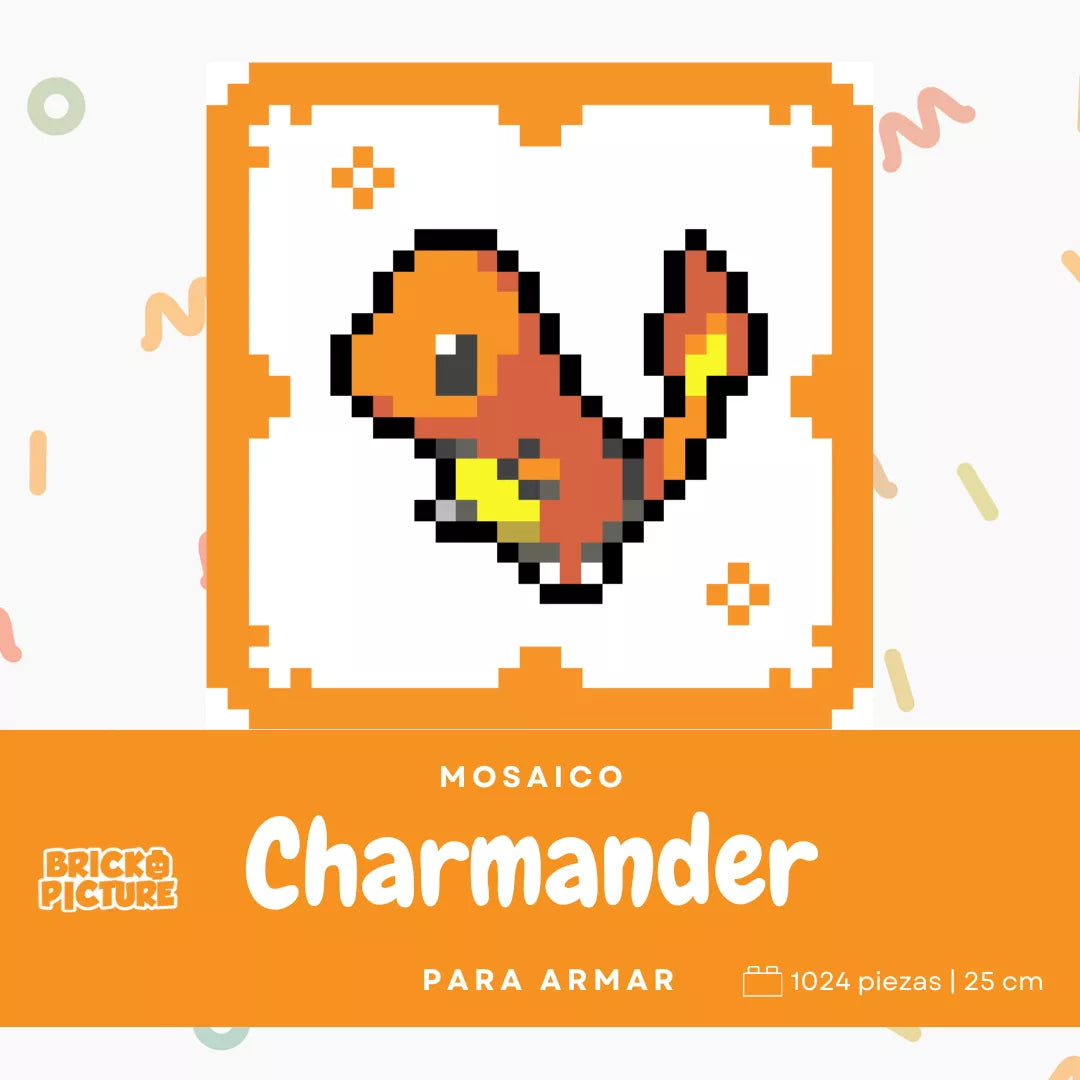 Mosaico LEGO® para Armar – Pokémon Retro Iniciales - 25cm | 1024 piezas