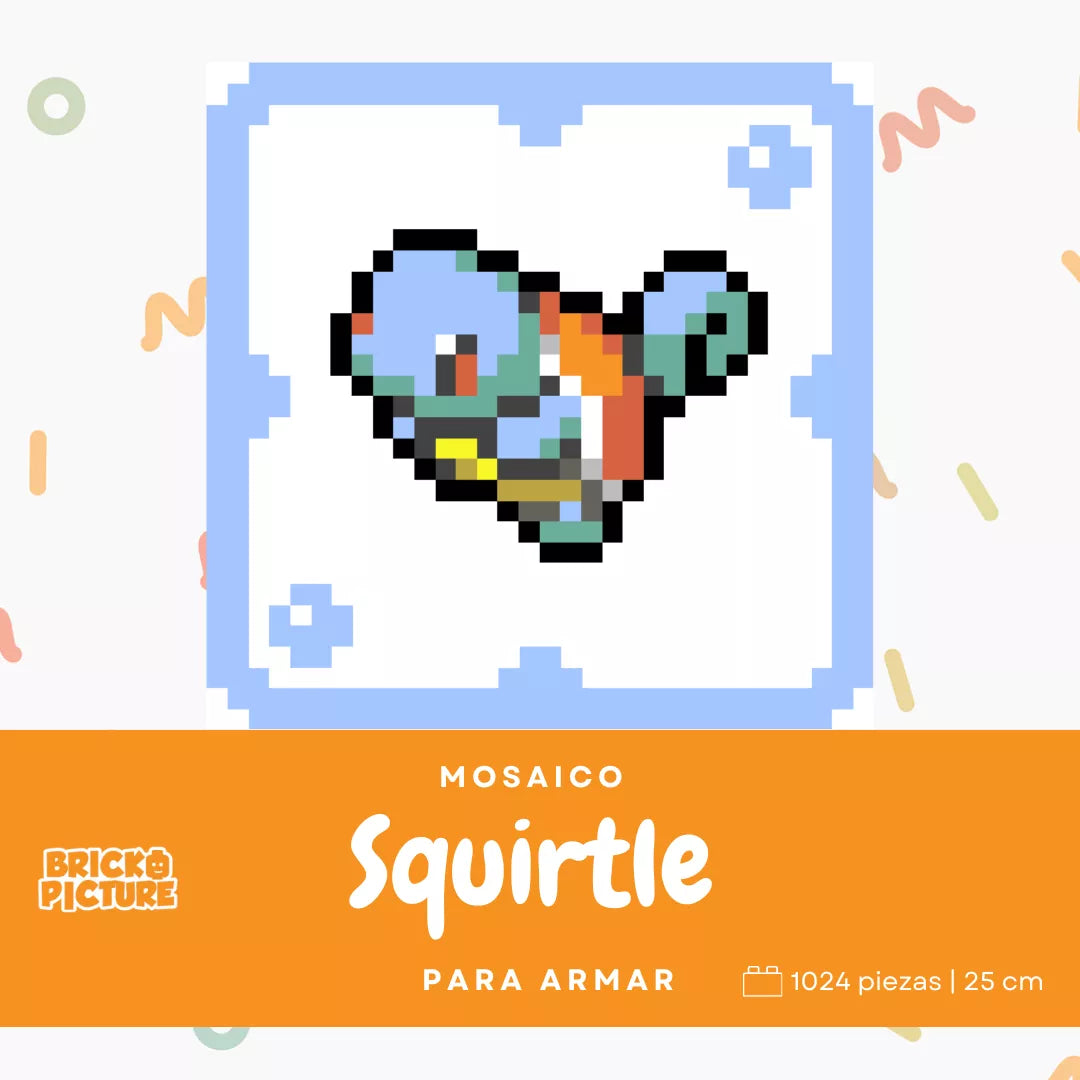 Mosaico LEGO® para Armar – Pokémon Retro Iniciales - 25cm | 1024 piezas