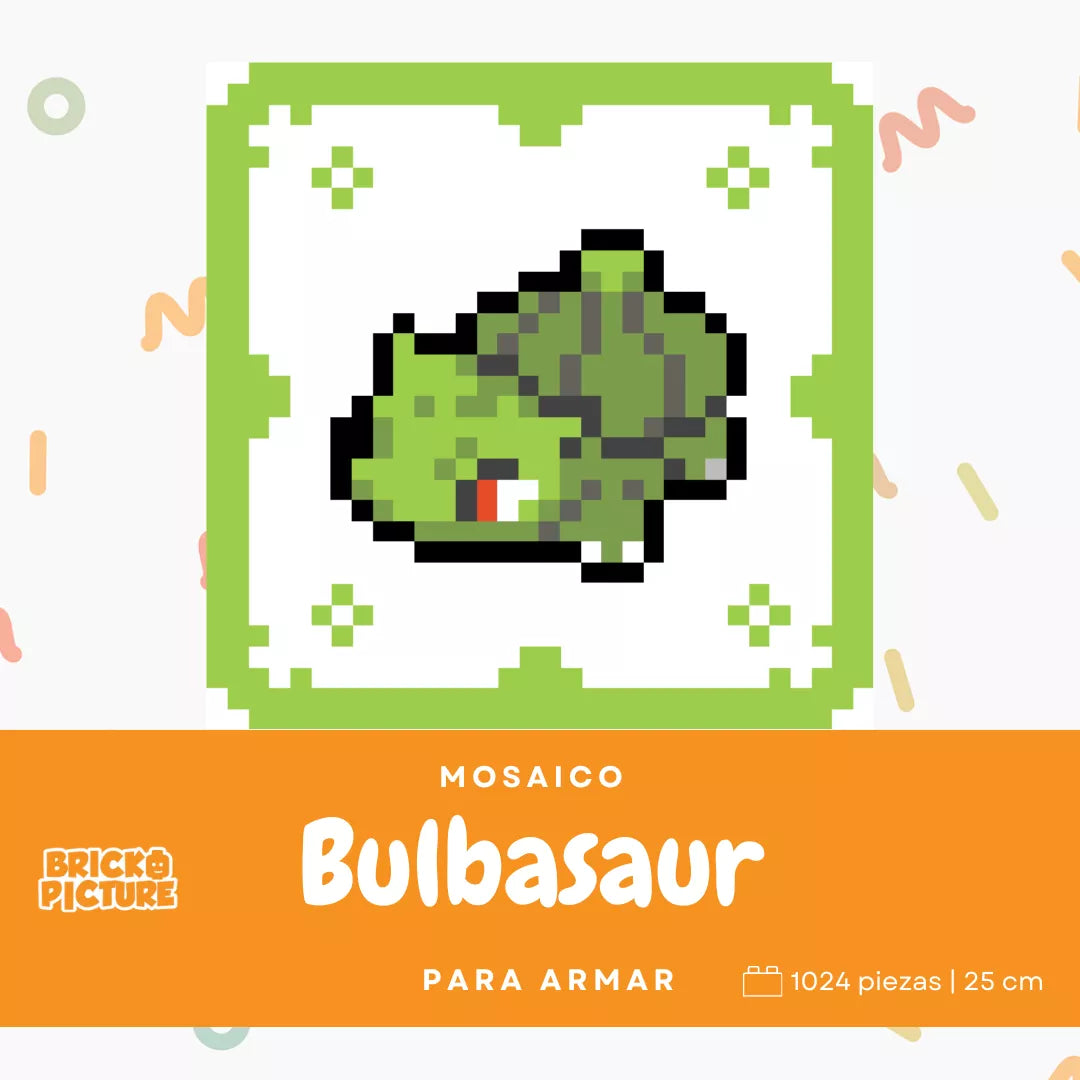 Mosaico LEGO® para Armar – Pokémon Retro Iniciales - 25cm | 1024 piezas