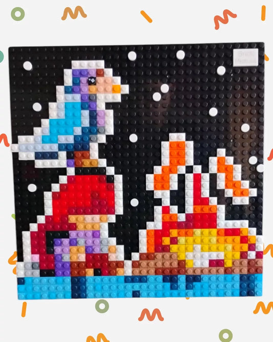 Cuadro Pixel Art Celeste (571 piezas 25cm)
