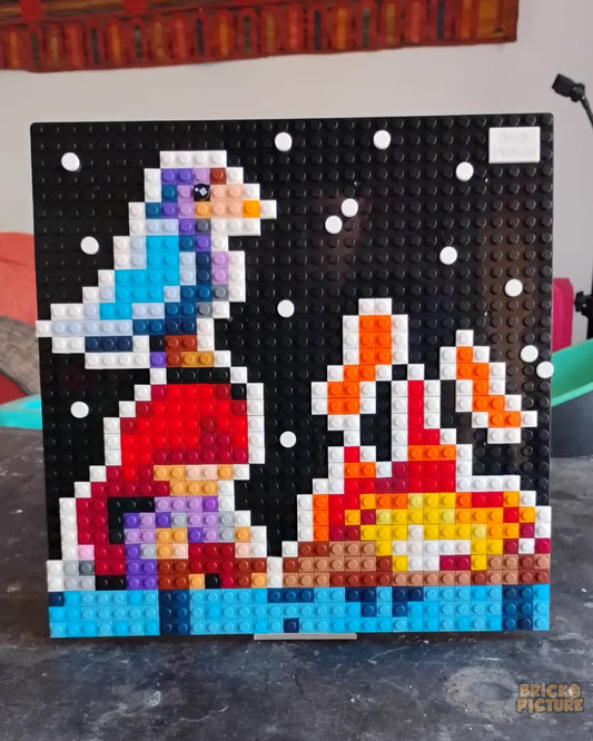 Cuadro Pixel Art Celeste (571 piezas 25cm)