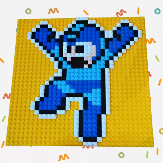 Cuadro pixel art Mega Man retro - 474 piezas tipo lego