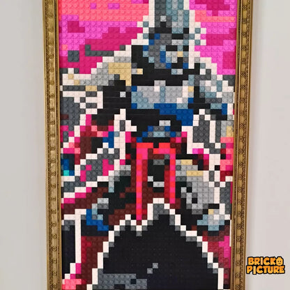 Cuadro Pixel Art Blasphemous – El Penitente en Mosaico | 2048 Piezas Tipo LEGO | Arte Enmarcado