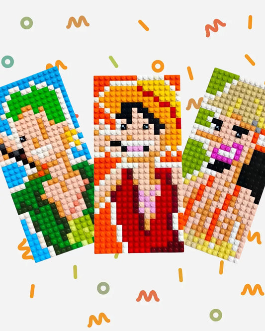 Colección de Retratos Pixel Art - One Piece (Luffy, Zoro y Usopp)