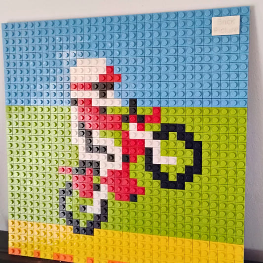 Cuadro decorativo diseño pixel art retro Excitebike  - 1024 piezas