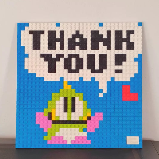Cuadro decorativo diseño pixel art retro Bubble Bobble - 1024 piezas
