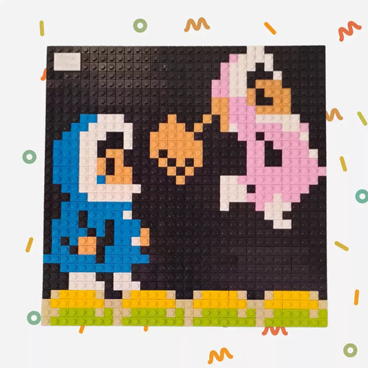 Cuadro decorativo diseño pixel art retro Ice Climber - 1024 piezas