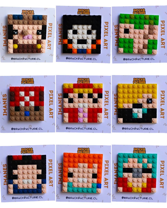 Imanes Pixel Art One Piece – Set Completo Sombrero de Paja