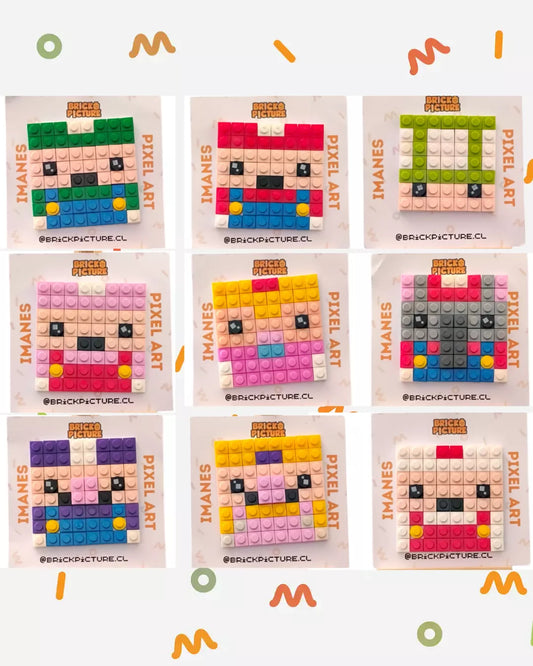 Colección de Imanes Pixel Art - Mario Bros y Amigos