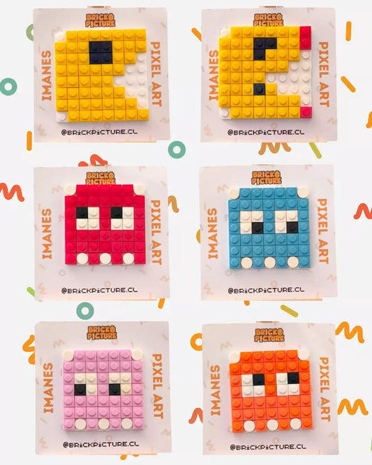 Colección Imanes Pixel Art Pac-Man - Set de 6 Diseños Clásicos