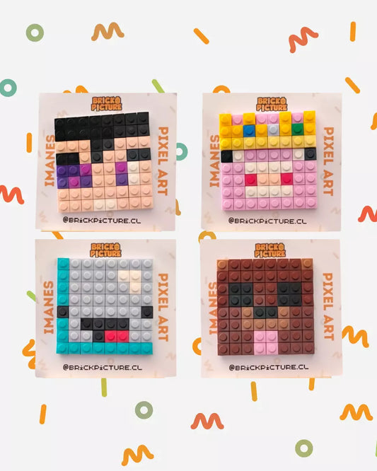 Colección de Imanes Pixel Art - Youtubers de Minecraft (Set de 4 Diseños)