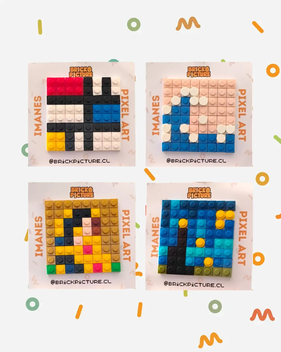 Imanes Pixel Art tipo Lego | Obras de Arte Famosas – Set de 64 Piezas