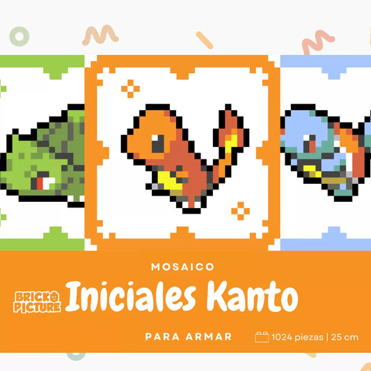 Mosaico LEGO® para Armar – Pokémon Retro Iniciales - 25cm | 1024 piezas
