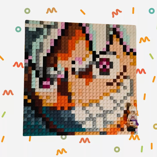 Cuadro pixel art Luffy Gear 5- One Piece - 1024 piezas tipo lego