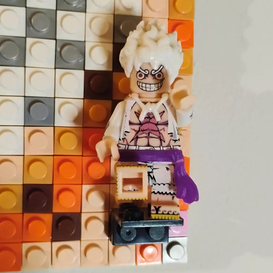 Cuadro pixel art Luffy Gear 5 - One Piece - 1024 piezas ARMADO