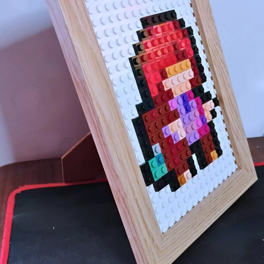 Cuadro Pixel Art Celeste (124 piezas) con marco de madera | Decoración Gamer Indie Retro | Brickpicture Chile
