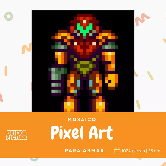 Cuadro Samus Metroid - Para Armar - 25cm | 1024 piezas