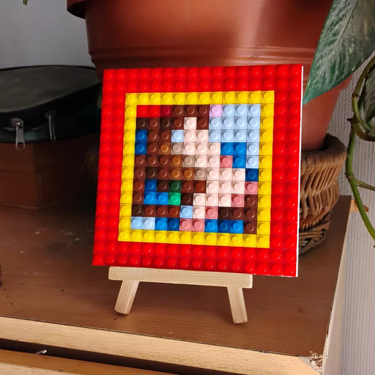 Cuadro Kanye West - diseño pixel art Para Armar - 13cm | 256 piezas