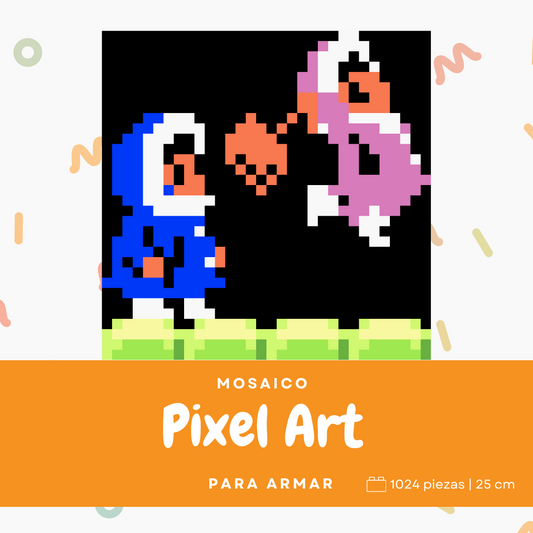 Mosaico pixel art retro Ice Climber Para Armar - 25cm | 1024 piezas
